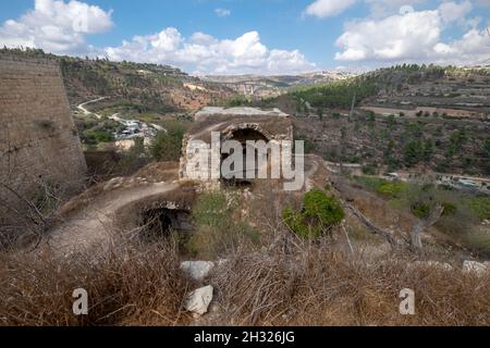 Israel, Jerusalem, Lifta, a deserted Arab village on the outskirts of Jerusalem. Its population was driven out (Nakba) during efforts to relieve the S Stock Photo
