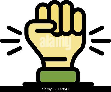 Responsibility fist icon. Outline responsibility fist vector icon color flat isolated Stock Vector