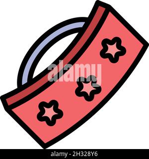 Barrette icon. Outline barrette vector icon color flat isolated Stock Vector