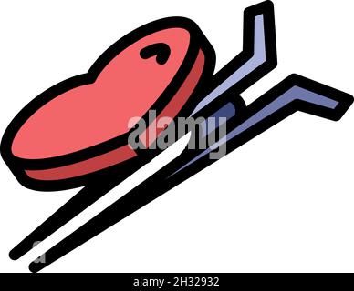 Girl barrette icon. Outline girl barrette vector icon color flat isolated Stock Vector