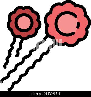 Barrette accessories icon. Outline barrette accessories vector icon color flat isolated Stock Vector