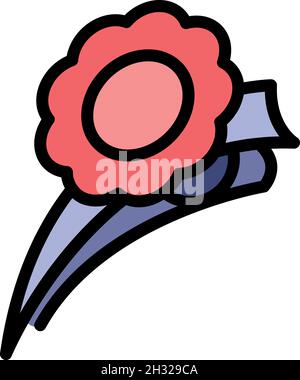 Fashion barrette icon. Outline fashion barrette vector icon color flat isolated Stock Vector