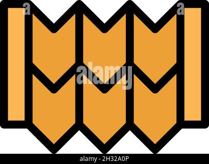 Roofing tile acute angle icon. Outline roofing tile acute angle vector icon color flat isolated Stock Vector