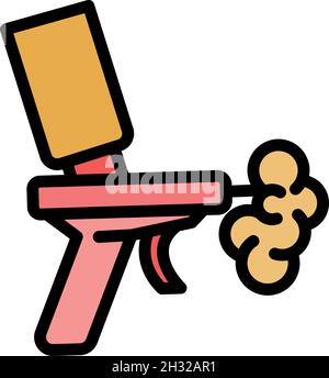 Polyurethane foam pistol icon. Outline polyurethane foam pistol vector icon color flat isolated Stock Vector