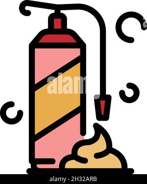 Polyurethane foam bottle icon. Outline polyurethane foam bottle vector icon color flat isolated Stock Vector