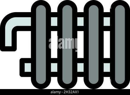 Home heat battery icon. Outline home heat battery vector icon color flat isolated Stock Vector