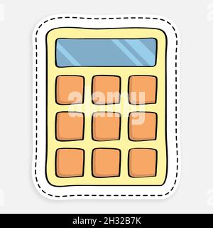 cartoon icon of doodle Calculator of finances and accurate accounting. Vector isolated on white background Stock Vector