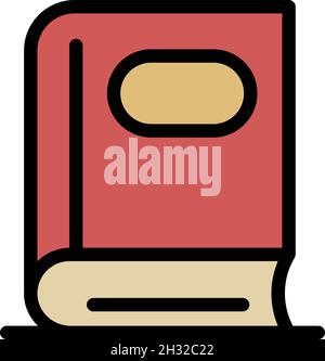 Phonebook icon. Outline phonebook vector icon color flat isolated Stock Vector