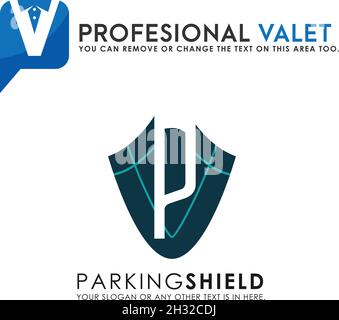 Modern initial letter P shirt male valet business logo design Stock Vector