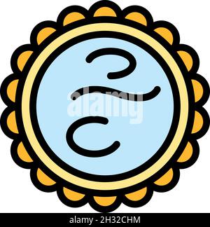 Sauna pool above icon. Outline sauna pool above vector icon color flat isolated Stock Vector