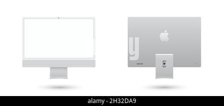 Device screen mockup. monoblock monitor, with blank screen for you design. Vector EPS10 Stock Vector