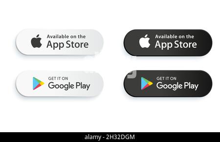 Set Icons Google Play Store, Apple Appstore, Windows Store Banco