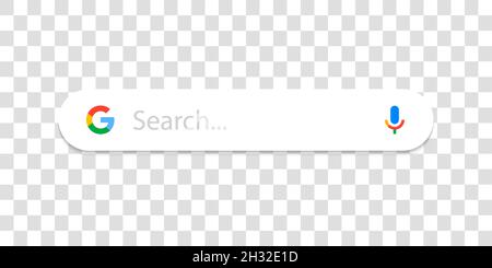 Search bar, search boxes with shadow on transparent background - stock vector. Stock Vector