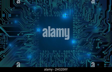 Circuit board background. Technological concept design, light background, space for text, copy space. Electronic computer technology, digital chip, an Stock Vector