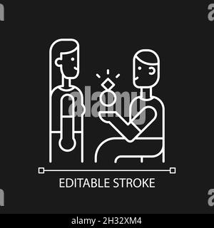 Making proposal white linear icon for dark theme Stock Vector