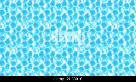 Seamless pattern from honeycombs blue. Shiny bright background from hexagon for banner design. Vector illustration. Stock Vector