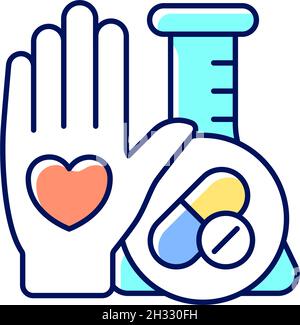 Human volunteer research RGB color icon Stock Vector