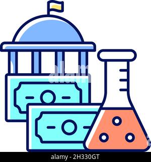 Government funding of research RGB color icon Stock Vector