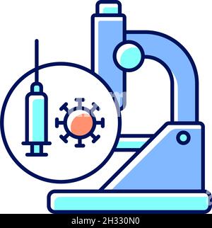Testing vaccines RGB color icon Stock Vector