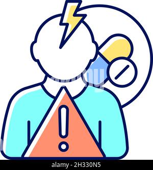 Side effects risk RGB color icon Stock Vector