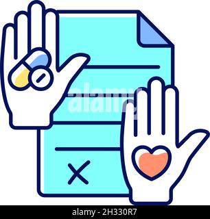 Informed consent RGB color icon Stock Vector