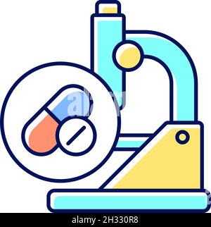 Testing drugs RGB color icon Stock Vector