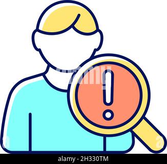 Studying risk factors RGB color icon Stock Vector