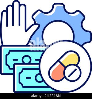 Feasibility studies RGB color icon Stock Vector