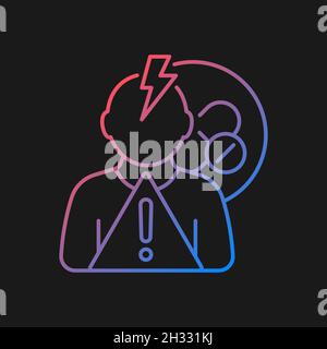 Side effects risk gradient vector icon for dark theme Stock Vector