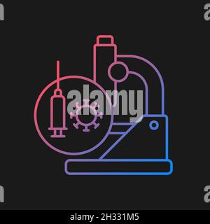 Testing vaccines gradient vector icon for dark theme Stock Vector