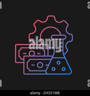 Investment into drug development gradient vector icon for dark theme Stock Vector