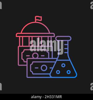 Government funding of research gradient vector icon for dark theme Stock Vector