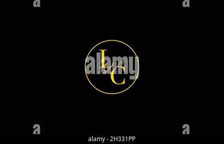LETTERS LC LOGO DESIGN WITH NEGATIVE SPACE EFFECT FOR ILLUSTRATION USE Stock Vector