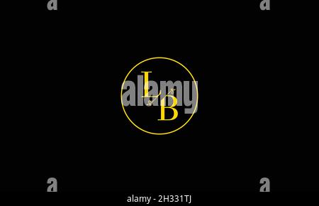 LETTERS LB LOGO DESIGN WITH NEGATIVE SPACE EFFECT FOR ILLUSTRATION USE Stock Vector
