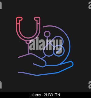 Improving treatment gradient vector icon for dark theme Stock Vector