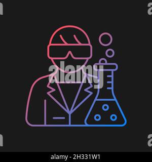 Medical researcher gradient vector icon for dark theme Stock Vector