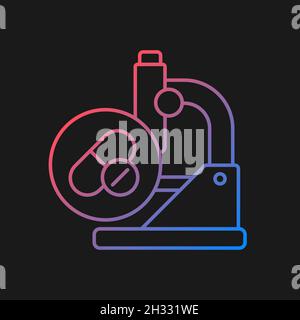 Testing drugs gradient vector icon for dark theme Stock Vector