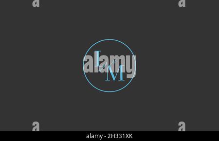 LETTERS LM LOGO DESIGN WITH NEGATIVE SPACE EFFECT FOR ILLUSTRATION USE Stock Vector