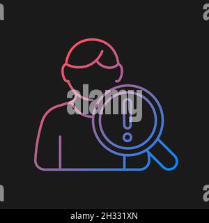 Studying risk factors gradient vector icon for dark theme Stock Vector