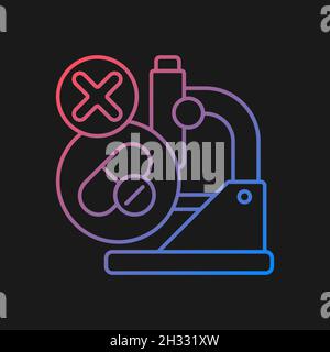 Failed research gradient vector icon for dark theme Stock Vector