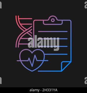 Measuring outcomes gradient vector icon for dark theme Stock Vector