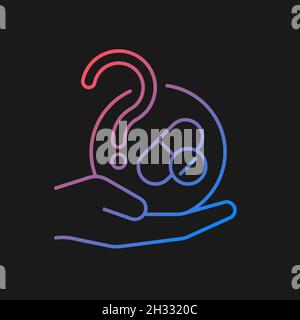 Blind trials gradient vector icon for dark theme Stock Vector
