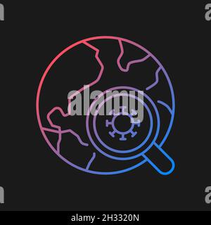 Epidemiological trials gradient vector icon for dark theme Stock Vector