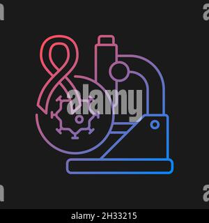 Cancer clinical trials gradient vector icon for dark theme Stock Vector