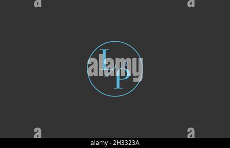LETTERS LP LOGO DESIGN WITH NEGATIVE SPACE EFFECT FOR ILLUSTRATION USE Stock Vector