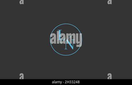 LETTERS LN LOGO DESIGN WITH NEGATIVE SPACE EFFECT FOR ILLUSTRATION USE Stock Vector