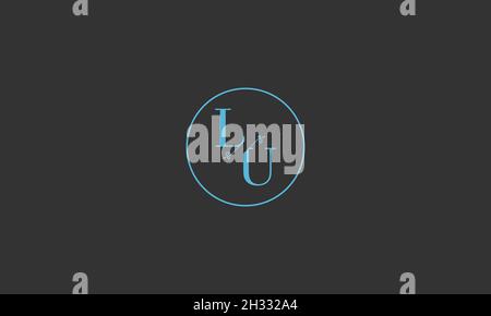 LETTERS LU LOGO DESIGN WITH NEGATIVE SPACE EFFECT FOR ILLUSTRATION USE Stock Vector