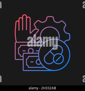 Feasibility studies gradient vector icon for dark theme Stock Vector