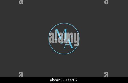 LETTERS MA LOGO DESIGN WITH NEGATIVE SPACE EFFECT FOR ILLUSTRATION USE Stock Vector