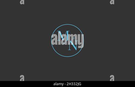 LETTERS MN LOGO DESIGN WITH NEGATIVE SPACE EFFECT FOR ILLUSTRATION USE Stock Vector